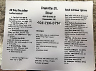 Granville Street Diner menu