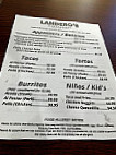 Landero's Mexican menu