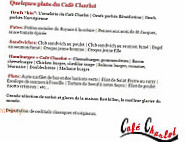 Cafe Charlot menu