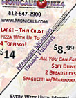 Monical's Pizza menu