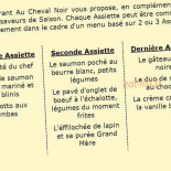 Restaurant Au Cheval Noir Carte