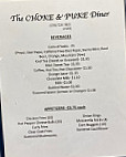 The Choke And Puke Diner menu