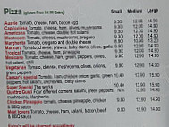 Caesar's Italian Cuisine menu