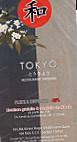 Tokyo menu
