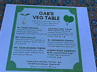 Gab's Veg Table menu
