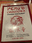Peng's Chinatown Chinese menu