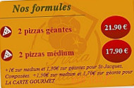 Pizza Tradition menu