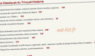 Trinquet Moderne menu