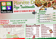 Planete Delices menu