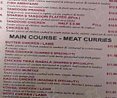 Sharamas Indian Sweet & Curry House menu