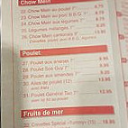 Restaurant Yummy Chinois menu