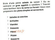 Le Forest menu