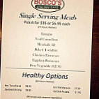 Bosco's Italian Cafe menu