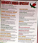 Habacu's menu