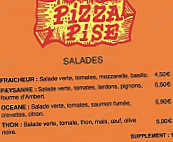 Pizza Pise menu