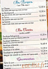 Villa De Vinci menu