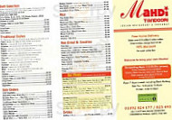 Mahdi Tandoori menu