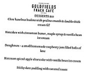Goldfields Track Café menu