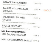 Mozzart pizza menu