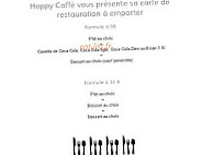 Happy Caffé menu