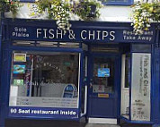 Sole Plaice Fish Chips outside