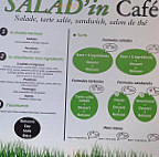 Salad'in cafe menu