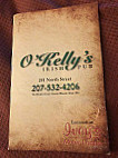 O'kelly's Irish Pub menu