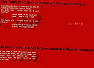 Dragon Imperial menu