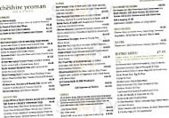 The Cheshire Yeoman menu