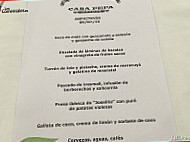 Casa Pepa menu