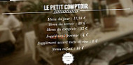 Le Petit Comptoir menu