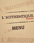 L'Authentique menu