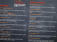 The Burger Factory menu