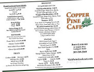 Copper Pine Cafe menu