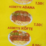 Le Châlet menu