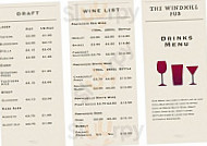 The Windmill menu