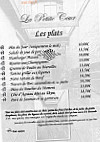 La Petite Cour menu