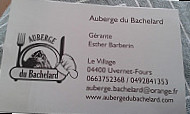Auberge Du Bachelard menu