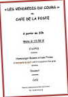 Cafe De La Poste menu