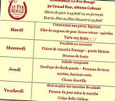 Le Fer Rouge menu