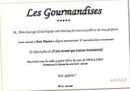 Les Gourmandises menu