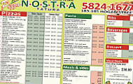 Pizza Nostra menu