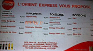 Orient Express menu