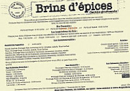 Brins d'epices menu