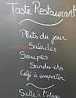 Taste restaurant menu