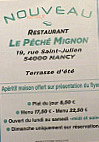 Le Péché Mignon menu