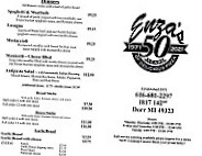 Enza's Pizza menu