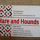 The Hare Hounds menu