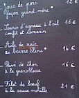 O Bistrot menu