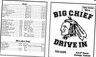 Big Chief menu